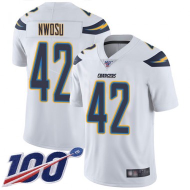 Los Angeles Chargers NFL Football Uchenna Nwosu White Jersey Men Limited #42 Road 100th Season Vapor Untouchable